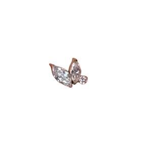 Double Marquise and Round CZ Top - Gold Plated Titanium